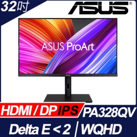華碩 ProArt Display PA328QV(2H1P/5ms/IPS/含喇叭/Adaptive-Sync)可旋轉.調整高