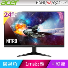 ACER QG241Y(1A1H/1ms/VA/無喇叭/FreeSync)薄邊框.低藍光