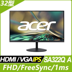ACER SA322Q A(1A1H/1ms/IPS/無喇叭/FreeSync)入門32吋機種
