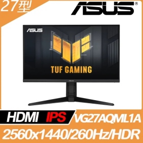 華碩 VG27AQML1A(TUF/2H1P/1ms/Fast IPS/260Hz/含喇叭/FreeSync Premium/HDR400)