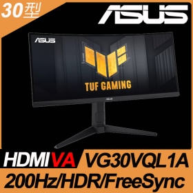 華碩 VG30VQL1A(TUF/2H1P/1ms/VA曲面/200Hz/含喇叭/FreeSync Pre