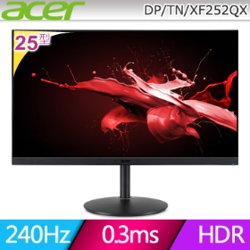ACER XF252Q X(2H1P/0.3ms/TN/240Hz/含喇叭/Freesync/HDR10)極速電競機