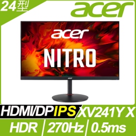 ACER XV241Y X(2H1P/0.5ms/270Hz/含喇叭/FreeSync Premium/HDR400)