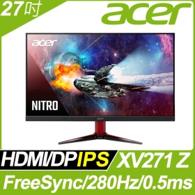 ACER XV271 Z(2H1P/0.5ms/IPS/280Hz/含喇叭/FreeSync/HDR400) 低