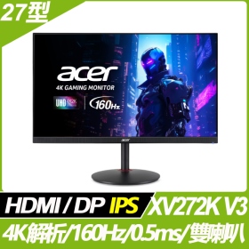 ACER XV272K V3(2H1P/0.5ms/IPS/160Hz/含喇叭/FreeSync Premium/