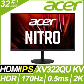 ACER XV322QU KV(2H1P/0.5ms/IPS/170Hz/含喇叭/FreeSync Premium/HDR400)