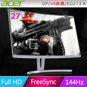 ACER ED273 A(銀白/1D1H1P/4ms/VA曲面/144Hz/無喇叭/FreeSync)不閃屏.瀘藍光