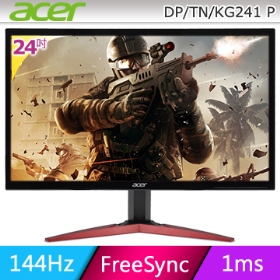 ACER KG241 P(1D1H1P/1ms/TN/144Hz/含喇叭/FreeSync)低藍光.不閃屏