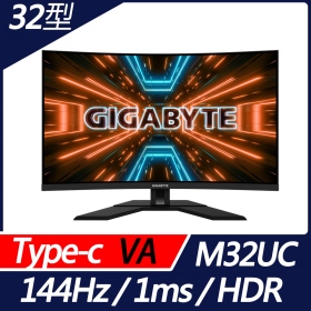 技嘉 M32UC(2H1P1C/1ms/VA曲面/144Hz/含喇叭/HDR400) HDMI 2.1 曲面機種