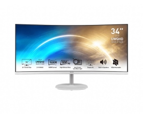 MSI PRO MP341CQW (2H1P/1ms/VA曲面/100Hz/含喇叭)低藍光.不閃頻.白色