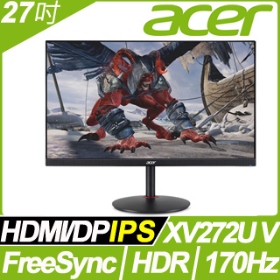 ACER XV272U V(2H1P/2ms/IPS/170Hz/含喇叭/FreeSync/HDR400)