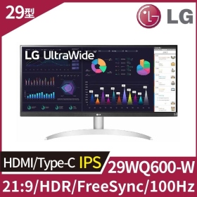LG 29WQ600-W(1H1P1C/5ms/100Hz/IPS/含喇叭/FreeSync/HDR 10)