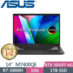 華碩 M7400QE-0028K5800H(零度黑)(R7-5800HX/16G/1T/RTX3050Ti-4G/OLED)