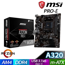 微星 A320M PRO-E(M-ATX/1A1D/註四年)