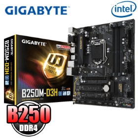 技嘉 B250M-D3H(M-ATX/1A1D1H1P/M.2/Ｉ網/註四年)