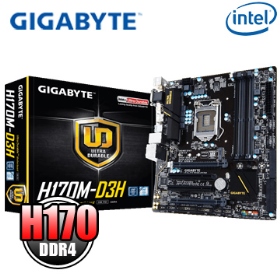 技嘉 H170M-D3H(M-ATX/1A1D1H/U3S6/M.2/EX./i網/全固/四年保)