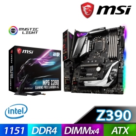 微星 MPG Z390 GAMING PRO CARBON AC(ATX/1H1P/Ｉ網/ac+BT5/一體式檔板/五年)