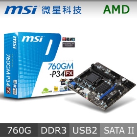 微星 760GM-P34(FX)/M-ATX/1A1D/全固態