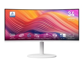 MSI Modern MD342CQPW〈2H1P1C/1ms/VA曲面/1500R/120Hz/含喇叭/白色〉