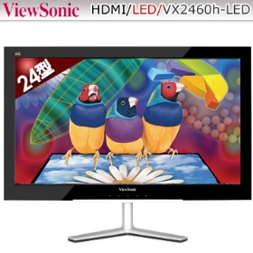 ViewSonic VX2460h-LED背光/1A2H雙介面/5ms/含喇叭/一年保無亮
