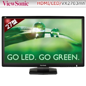 ViewSonic VX2703mh-LED背光/1A1D1H/3ms/含喇叭/一年保無亮