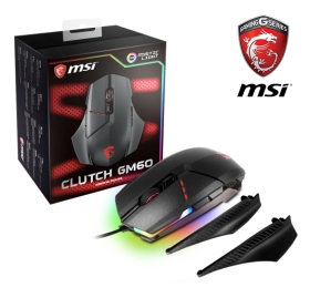 微星 Clutch GM60 電競光學滑鼠/有線/Avago PMW3330/10800dpi歐姆龍/側翼可換/RGB