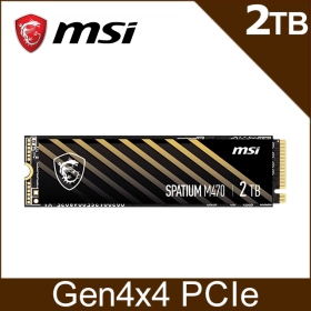MSI SPATIUM M470 2TB PCIe M.2 (讀5000M/寫4400M)【五年保】