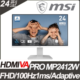 MSI PRO MP2412W〈1H1P/VA/100Hz/白色〉