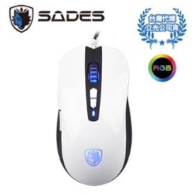 SADES 狼火槍 Musket 電競滑鼠(白)/有線/4000dpi