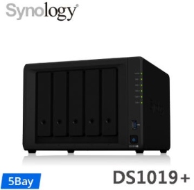 Synology DS1019+【5Bay】(J3455)四核 1.5GHz/8G-1866/G-LAN*2/U3*2