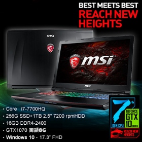 msi MSI GE72MVR 7RG-BB7770H16G1T0DX10MH