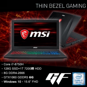 MSI GF62 8RE[062TW/101TW] i7-8750H/8G/128G1T/1060-6G