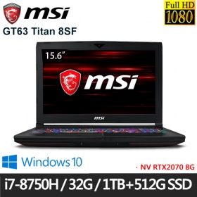 MSI GT63 Titan 8SF[029TW] i7-8750H/32G/512G+1TB/2070(G-SYNC) 8G)144HZ-3ms