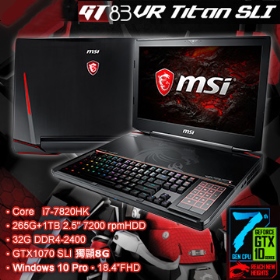 MSI GT83VR [274TW] i7-7820HK/32G/256G1TB/1070-8G SLI/WIN PRO