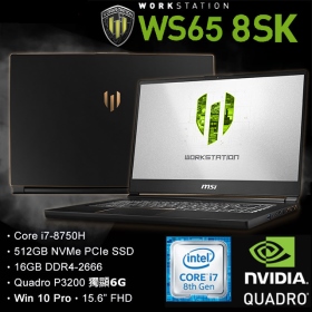 MSI WS65 8SK[625TW] i7-8750H/16G/512G/P3200-6G