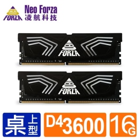 凌航 16GB(雙通8G*2) DDR4 3600/CL18 FAYE(黑色散熱片)(NMUD480E82-3600DG20)(1024*8)