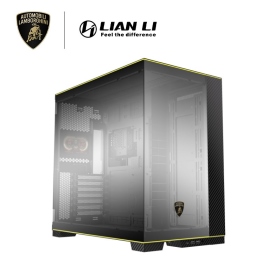 聯力 O11 Dynamic EVO RGB Lamborghini 限量版/鏡面玻璃/碳纖維飾板/5吋顯示器/E-ATX 