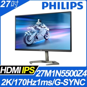 PHILIPS Evnia 27M1N5500Z4(2H2P/1ms/IPS/170Hz/無喇叭/FreeSync Premium/HDR400)