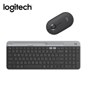 羅技 K580超薄跨平台無線藍牙鍵盤(石墨灰)+羅技 M350 無線光學滑鼠(石墨灰)