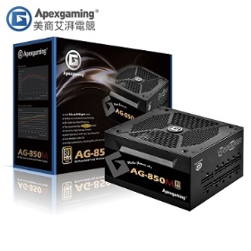 Apexgaming(首利) AG-850M(850W)金牌/全模/主日系/LLCDC-DC/10年