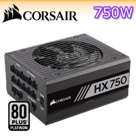 海盜船 HX750(750W) 雙8/白金/全模/扁平線材/10年保固 (CP-9020137)