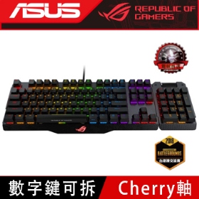 華碩 ROG Claymore 機械式鍵盤/有線/紅軸/中文/RGB/含數字鍵(可分離)