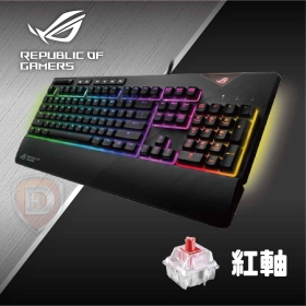 華碩 ROG STRIX FLARE RGB機械式電競鍵盤/有線/紅軸/中文/櫻桃軸