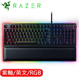 Razer Huntsman Elite 獵魂光蛛菁英版機械式鍵盤/有線/光軸(青軸感)/數位鈕/英文/RGB