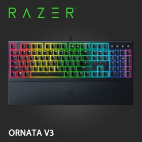 Razer Ornata V3 電競鍵盤/有線/中文/短軸按鍵/手托/編織線/巨集/Rgb