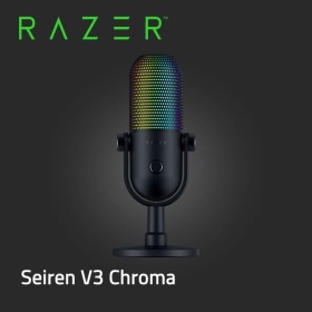 Razer Seiren V3 Chroma 魔音海妖 麥克風（黑）/數位增益限幅器/內建防震器/多功能輕觸靜音感應器