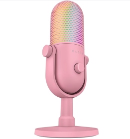 Razer Seiren V3 Chroma 魔音海妖 麥克風（粉）/數位增益限幅器/內建防震器/多功能輕觸靜音感應器
