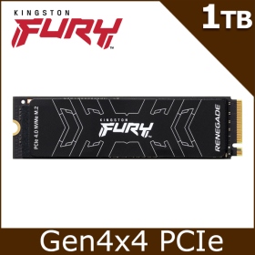 金士頓 FURY Renegade 1TB/Gen4 PCIe*4/讀:7300/寫:6000/TLC/電