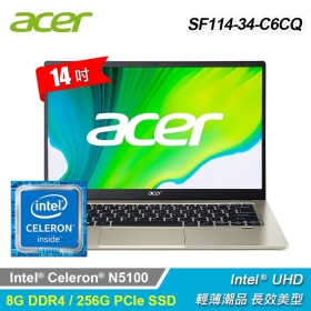 Acer SF114-34-C6CQ〈金〉Celeron N5100/8G/256G/UHD