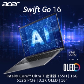 Acer SFG16-72-710T〈灰〉Ultra 7-155H/16G/512G/16吋